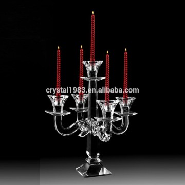 Hot Selling Wedding Decoration K9 Crystal European Style Clear Candleholde Candelabrum