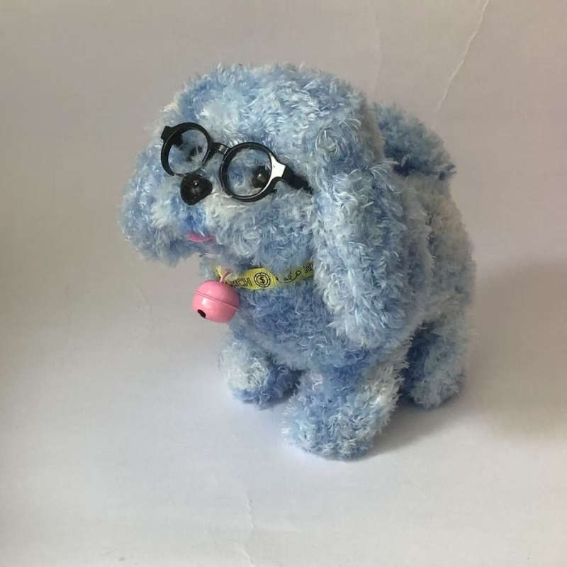 Walking Floral Bell Sunglass Teddy Dog Doll Toy