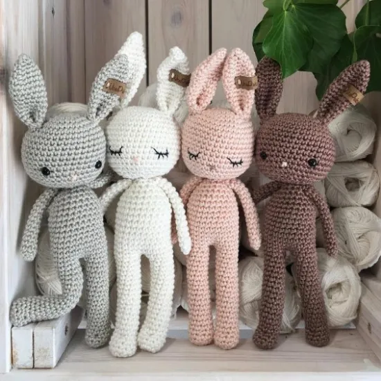 Kawaii DIY Crochet Animal Toy Knit Bunny Crochet Toy Handmade Wholesale Baby Toys Crochet