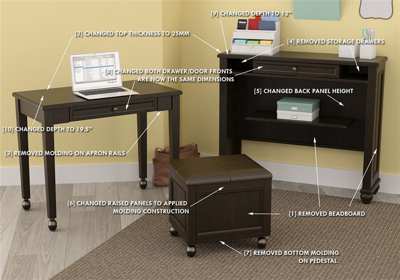 Luxury Slide Out Office Desk With Drawers