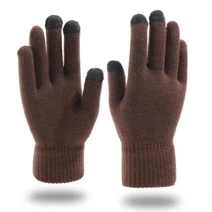 Custom Logo Acrylic Knitted Mittens with Touch Screen Gloves