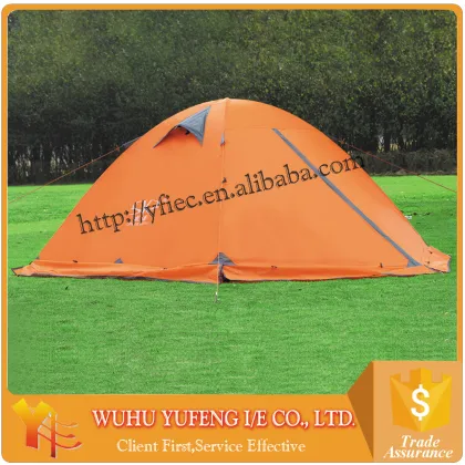 Double layer hiking mountain camping tent with aluminium pole