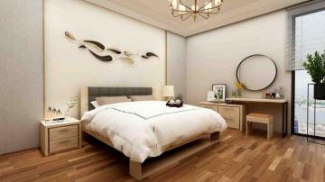 Camera da letto moderna in melamina con letto king size