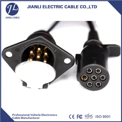 extendable plastic socket 7core 12 volt trailer link cable