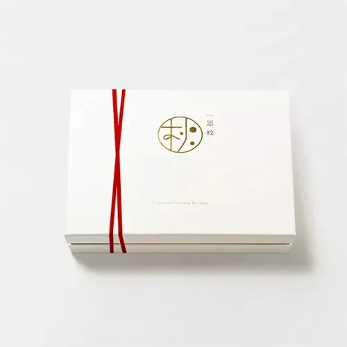 Simple Ddesign Mooncake Paper Box&Bag with Ribbon