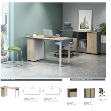 Mesa de oficina de madera moderna en forma de L al por mayor