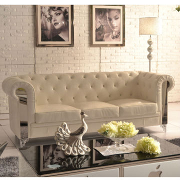 White pu sectional sofa 003