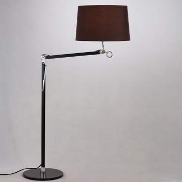 Modern Art Gallery Floor Lamp with Adjustable Angles, Steel and Aluminum Construction, Fabric Material