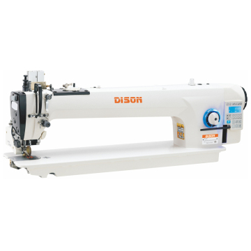 Machine de couture de verrouillage à conduite directe à grande vitesse avec panneau intégré et bras long