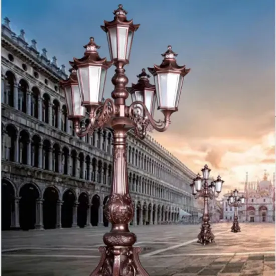 European Style Cast Aluminum 3M LED Garden Light Pole - 2.5m Outdoor Classical Street Lighting