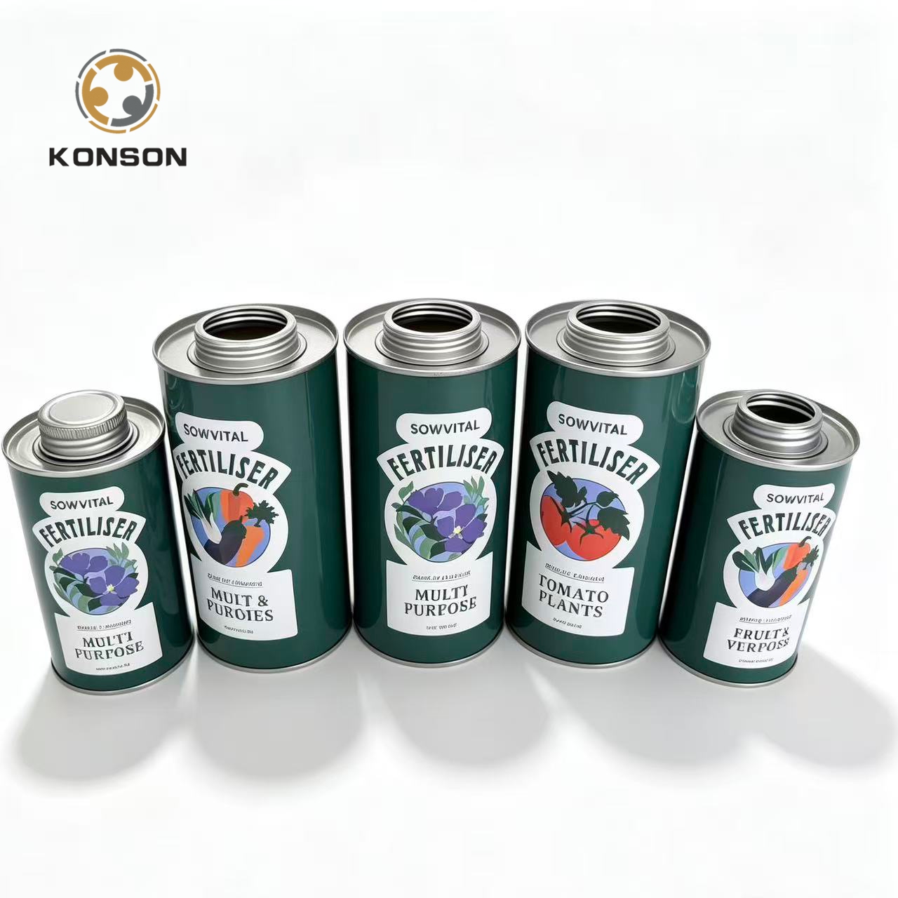 garden nutrient metal tins
