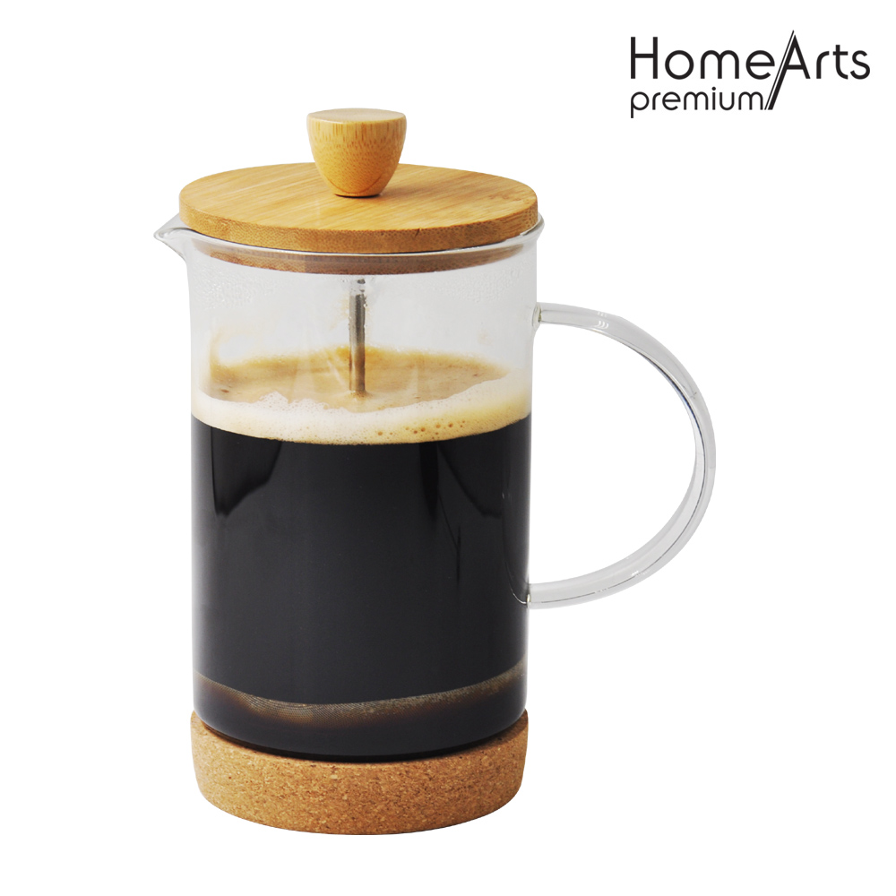 CORK BASE FRENCH PRESS WITH GLASS HANDLE