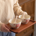 Gift Set New Design Chinese Style Kitchen Rice Soup 4.5 Inch/6 Inch Serving Ceramic Bowl for Wedding