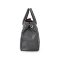 Grand sac fourre-tout en cuir véritable noir pour femme