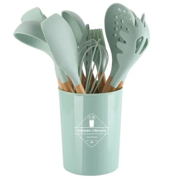 Creative 12-Piece Kitchenware Set: Non-Stick Pan with Wooden Handle Silicone Tools