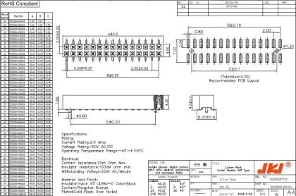 2.0mm Pitch Samtec TLE Female Header Connectors