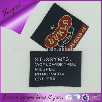 Woven label technics and garment labels product private suit label