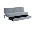 Two Drawers Futon Sofa Bed Adjustable Couch Sleeper