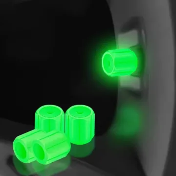 Universal Luminous Car Tyre Valve Caps - Fluorescent Night Glowing ABS Plastic Tire Valve Decor