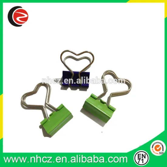 Heart Bulldog Shaped Binder Clips