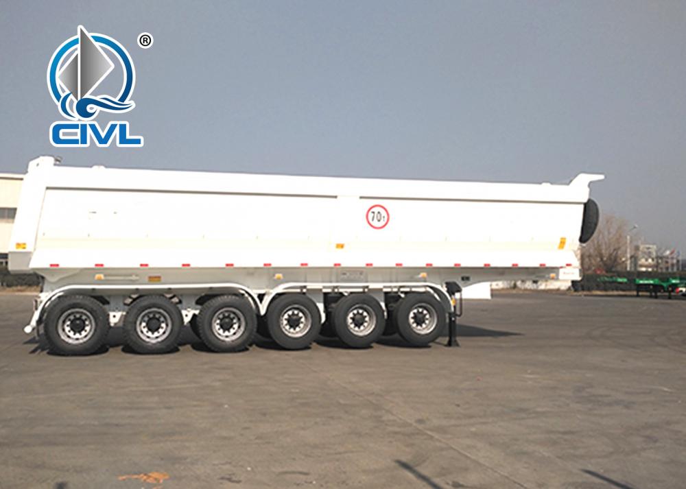 70ton U Shape Tipper Trailer With Six Axle 3