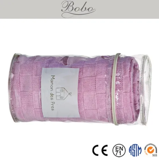 OEM 100% cotton knitted baby blankiet for babies