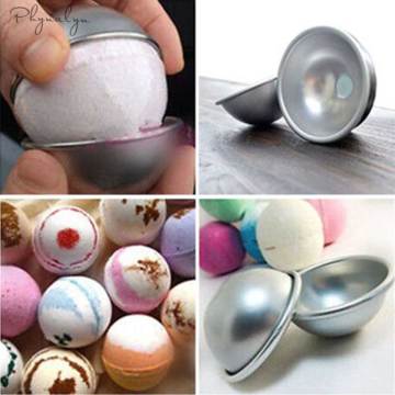 Bath Bombs Mold 6 Pcs Round Aluminium Alloy Bath Salt Bomb 3D Ball Sphere Shape DIY Bathing Tool Accessories Creative Mold