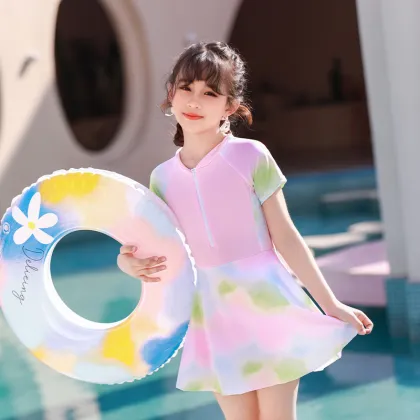 2024 Summer Girls' Swimsuits: Cute, Quick-Dry, Sports-Conservative, Sun Protection, Beach Wear