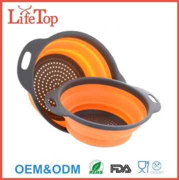 Preossional Foldable Kitchen Silicone Strainer Colander