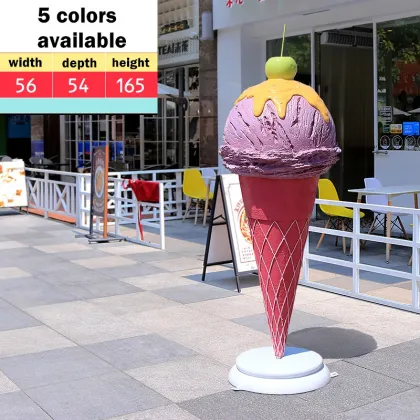 Garden outdoor ornaments art resin fiberglass ice cream cone statue