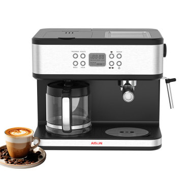 Macchina da caffè espresso in acciaio inossidabile da 250 W con serbatoio dell'acqua trasparente staccabile da 1,5 litri