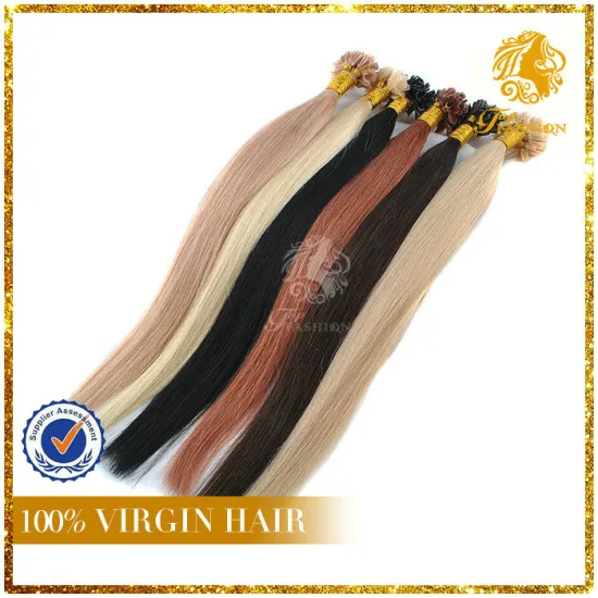 Peruvian Human Hair Nail Hair Extensions Deep Curl (N36)