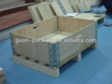 Collapsible stackable wooden pallet collar