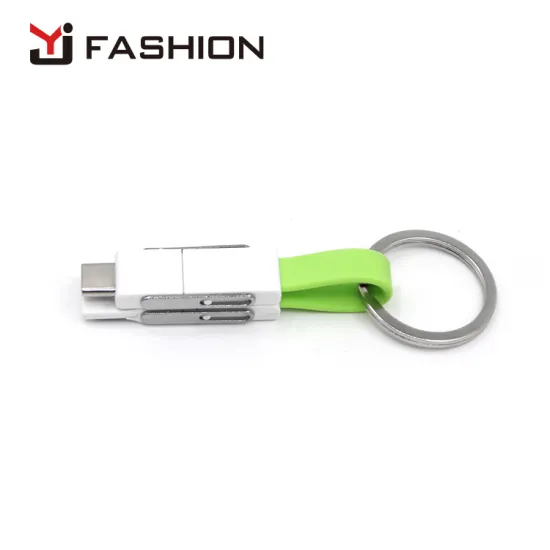 Yijiashishang 2019 new giveaway gift 4 in 1 magnet keychain keyring charger cable support usb-c charger for all phones