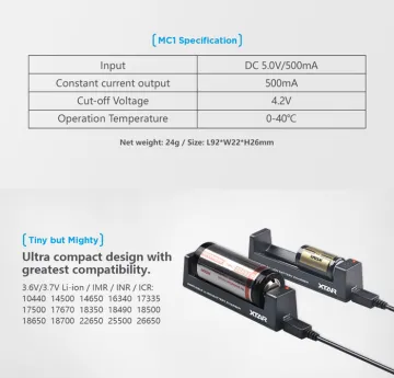 2017 HOT Sale Xtar Mc1 Battery Charger