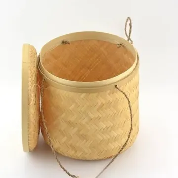 Scatola porta tè in bambù intrecciata a mano