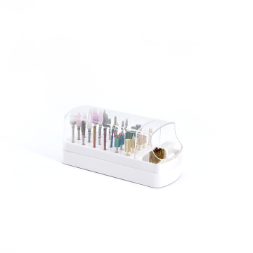 Professional Nail Drill Bits Holder and Cleaning Brush Set