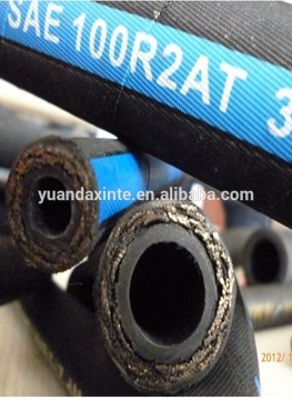 SAE 100 R2 ISO&API certified Braid steel wire reinforced flexible rubber hose pipe / low price hydraulic hose