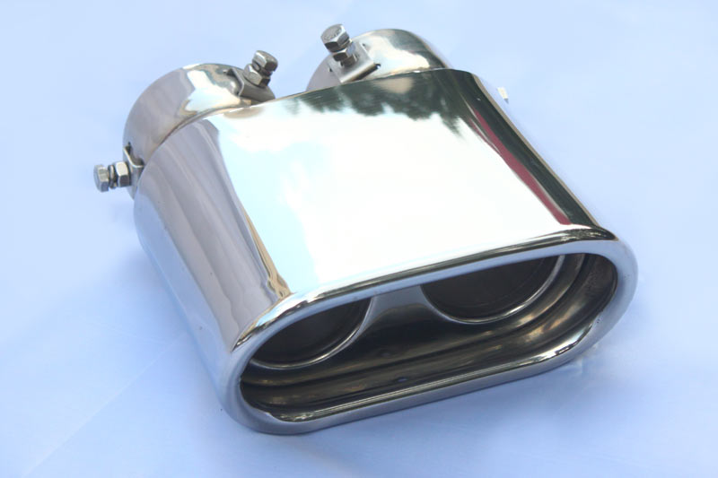 Dual Inlets Outlets Oval Double Walls Performance Exhaust Tips