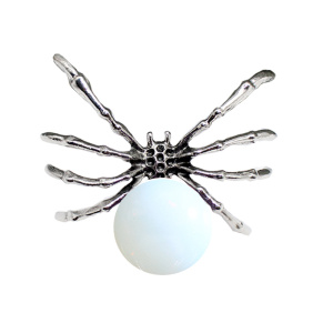 Opalite 16MM Ball Antique Silver Spider Pendant (47x40mm) for DIY Making Jewelry