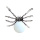 Opalite 16MM Ball Antique Silver Spider Pendant (47x40mm) for DIY Making Jewelry