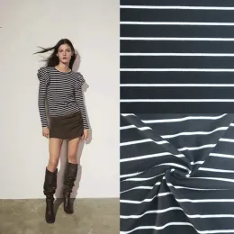 Single Jersey Knit Stripe Dress Fabric For Clothing