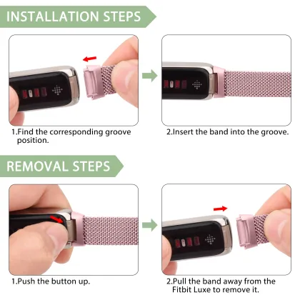 Metal Magnetic Smart Watchband for Fitbit Luxe Bracelet Replacement