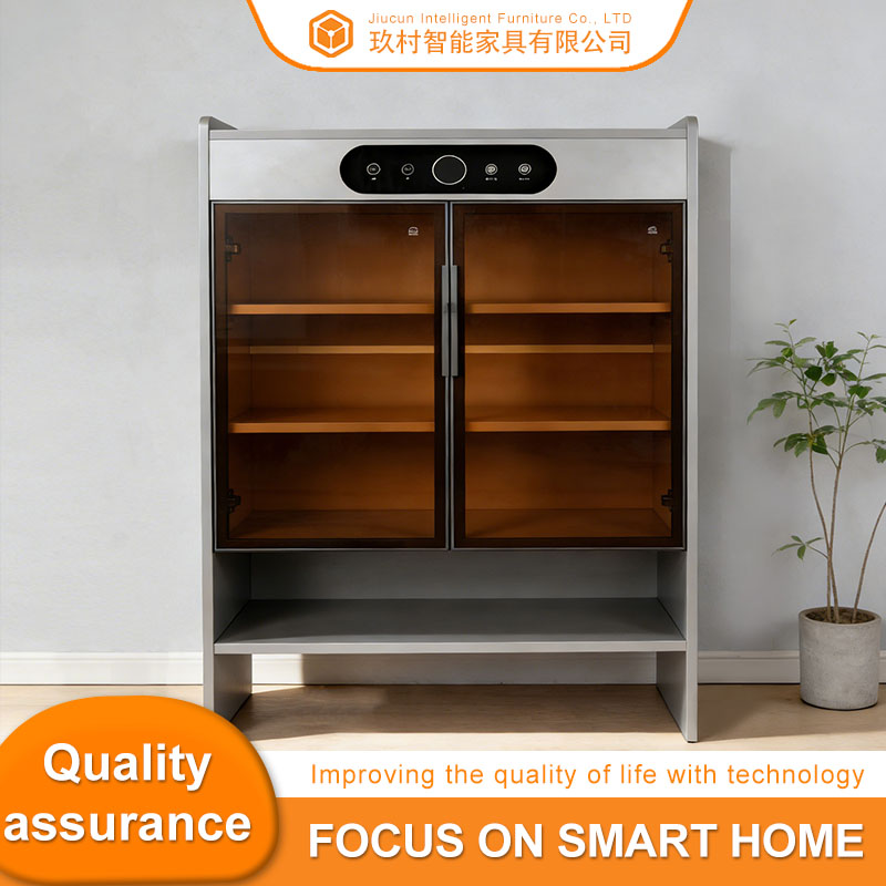 Dusk Grey Шафа для абутку вялікай ёмістасці са шклянымі дзвярыма