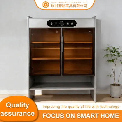 Dusk Gray Glass-door Large-capacity Shoe Cabinet
