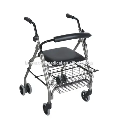 Folding rollator walking frames with seat, aluminum rollator