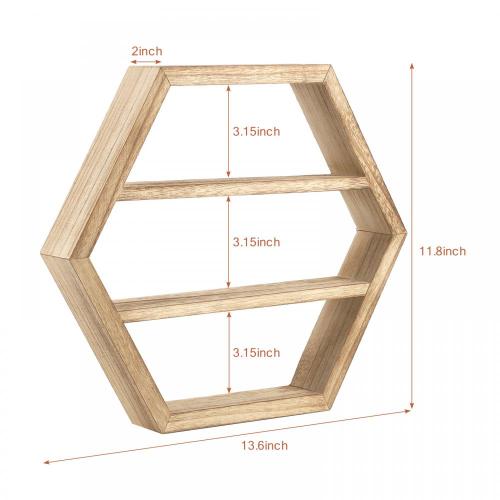 3 Packs Wall Mounted Wood Nail Polish Rack