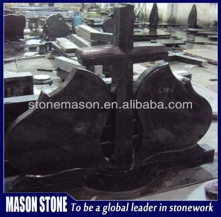 stone slab black cross polish