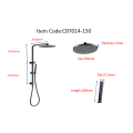 Top Water Inlet Gun Metal Shower Set