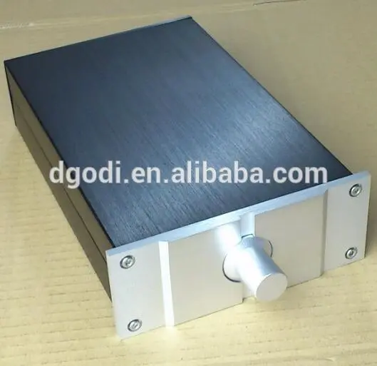 black anodized aluminium amplifier chassis and knob
